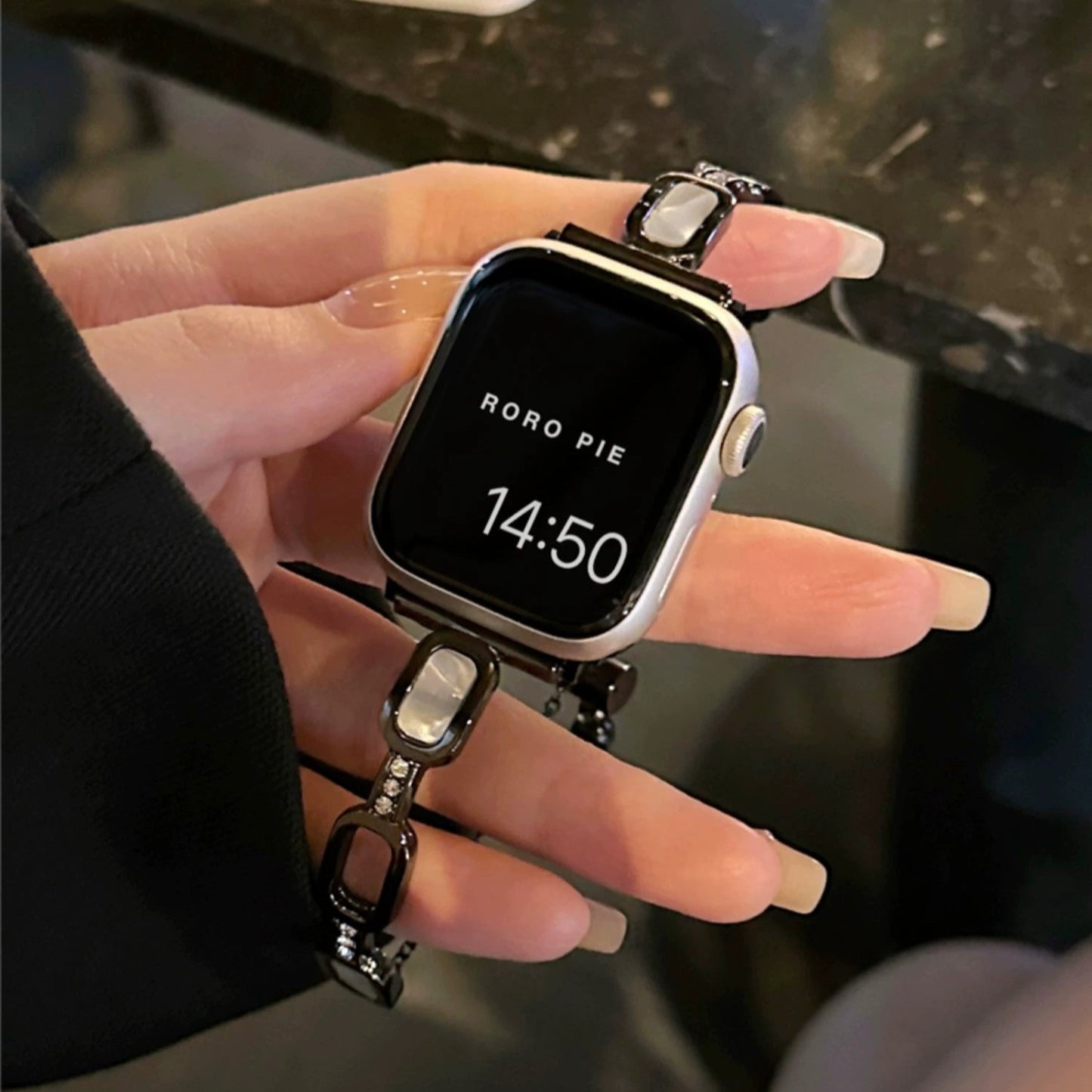 Suitable for Apple Watch Square Beimu Inlaid Diamond Bracelet Watch Strap