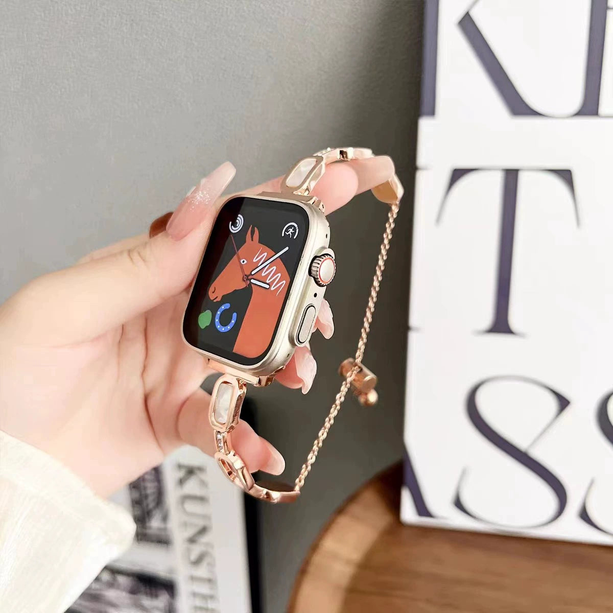 Suitable for Apple Watch Square Beimu Inlaid Diamond Bracelet Watch Strap