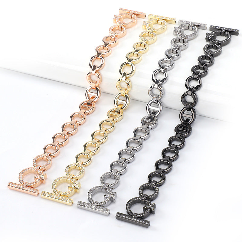 Fashionable & Elegant Watch Strap,Durable Material, Adjustable Length, Shiny Decorations,Universal Compatibility & Comfort Fit