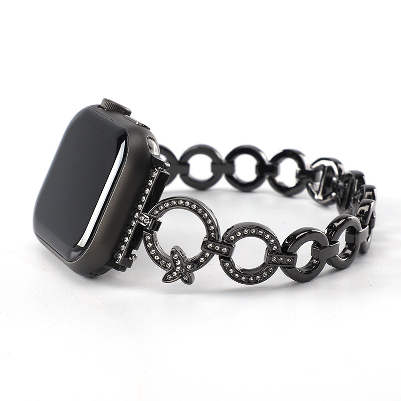 Fashionable & Elegant Watch Strap,Durable Material, Adjustable Length, Shiny Decorations,Universal Compatibility & Comfort Fit